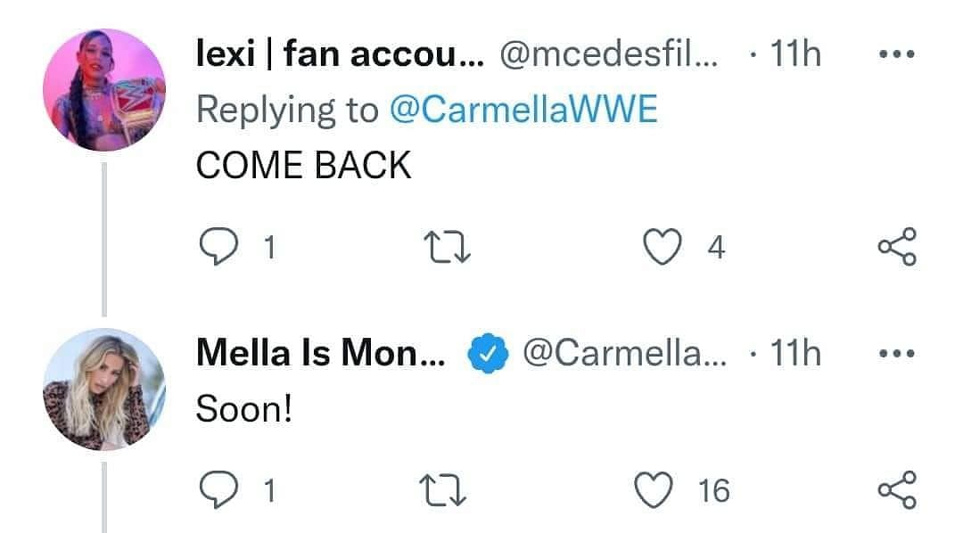 Carmella's response to a fan